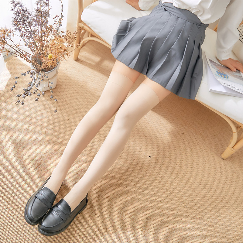 Department Of Spring And Autumn Three-slip Socks Knee Socks Tall Canister Female College Wind Half Thigh Stockings Stockings